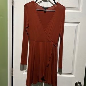 Long Sleeve Wrap Front Dress